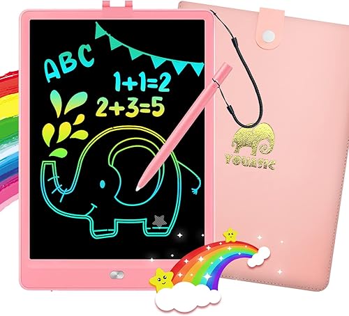 Tableta de escritura LCD para niños tableta de dibujo Youasic tablero de dibujo colorido de 10 pulgadas juguetes de aprendizaje para niños de 3 4 5