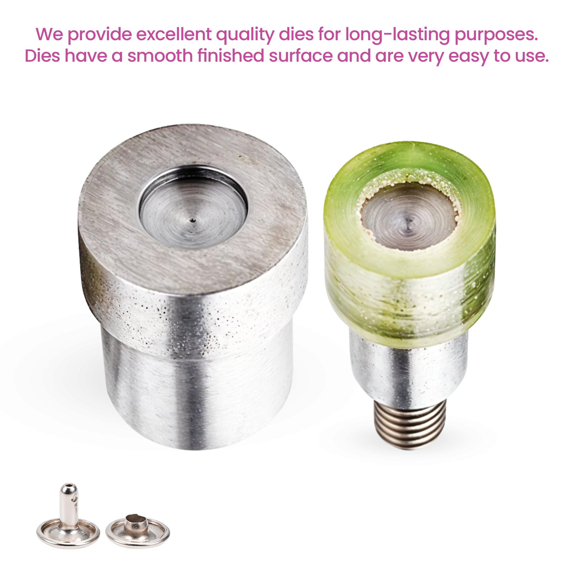 WedDecor Universal El Verde Máquina Prensa de Mano Doble Tapa Tubular Remache Troqueles Juego para Leathercraft, Reparación Ropa, Bricolaje Decoración, 8mm