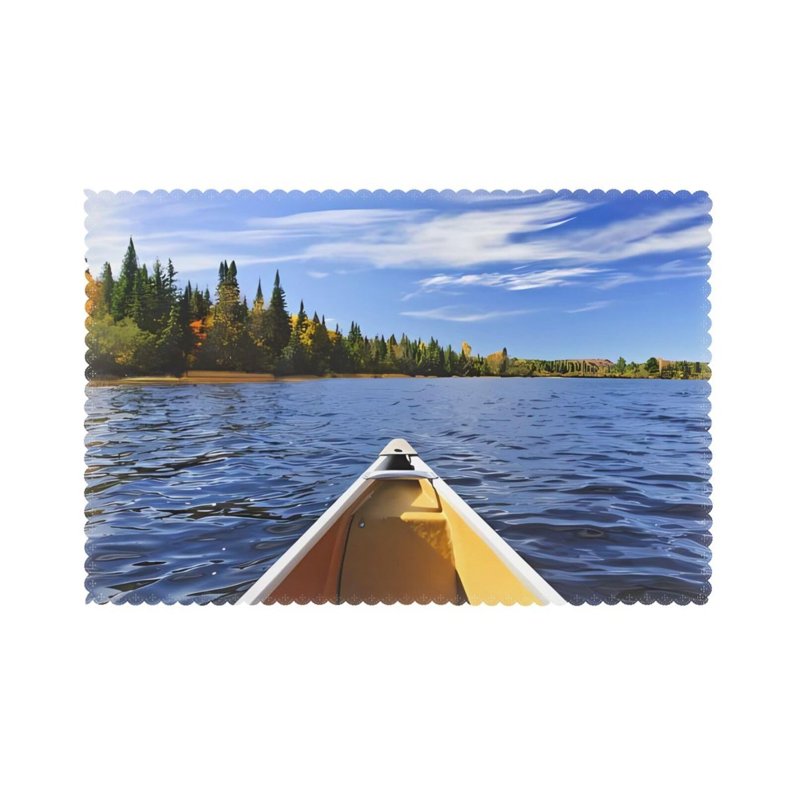 WHJSHOP landscape Prints Placemats Set of 6 12x18in - Heat Resistant Table Layers for Homes, Hotels & Stylish Dining