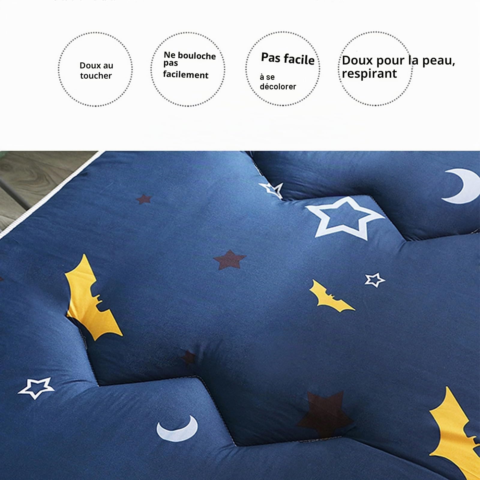 Matelas Futon Japonais Pliable - Tatami 1 Place, Futon d'Appoint 100x200cm pour Camping