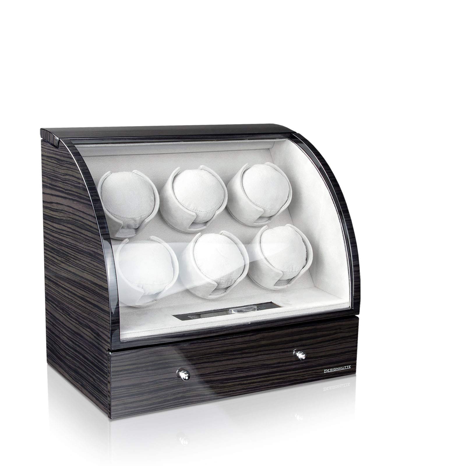 DESIGNHÜTTE® Uhrenbeweger Basel 6 LCD Doak für 6 Automatikuhren