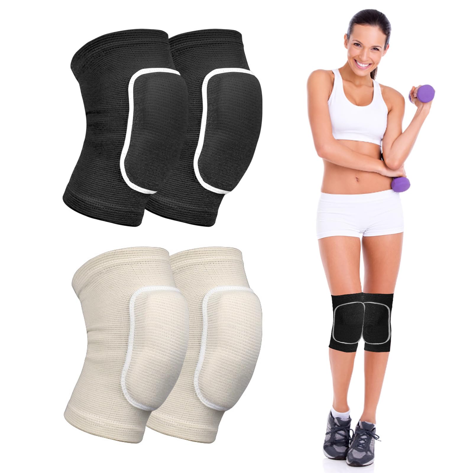 2 Par rodilleras crossfit rodilleras baile Rodilleras Deportivas de Esponja Apoyo de la Rodilla Unisex para Crossfit Voleibol Bicicleta Baloncesto