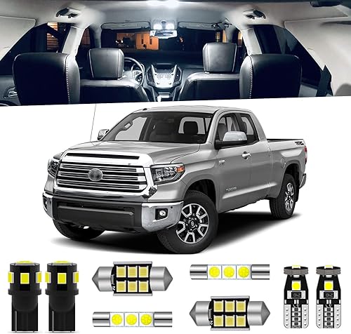 Paquete de 18 luces LED Tundra para interiores Toyota Tundra 2007 2008 2009 2010 2011 2012 2013 2014 2015 2016 2017 2018 2019 2020 2021 + luces de