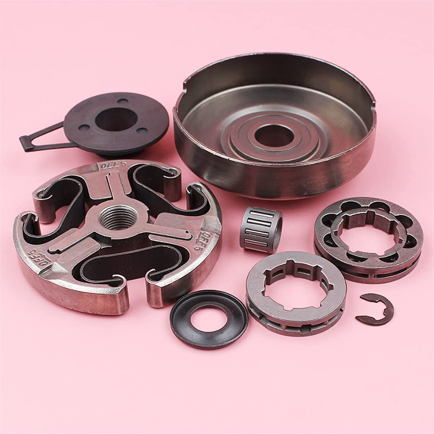 Conjunto de tambor de embrague apto para Husqvarna 365 362 371 372 motosierra pieza de repuesto piñón llanta engranaje gusano arandela clip kit cojinete de aguja motosierra embrague tambor