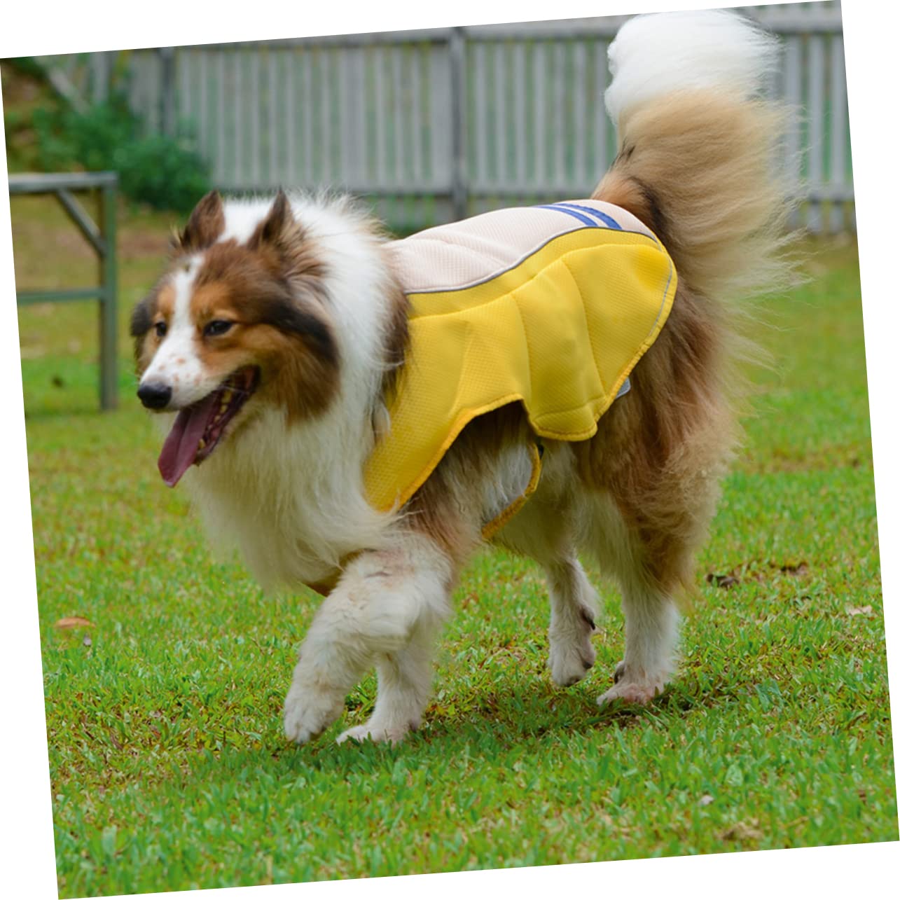 BESTonZON Gilet Rafraîchissant en Polyester Prévention du Coup de Chaleur Jaune pour Animaux de Compagnie Pratique pour Chiens Lors de Défilés D'été et Fêtes du Week-End