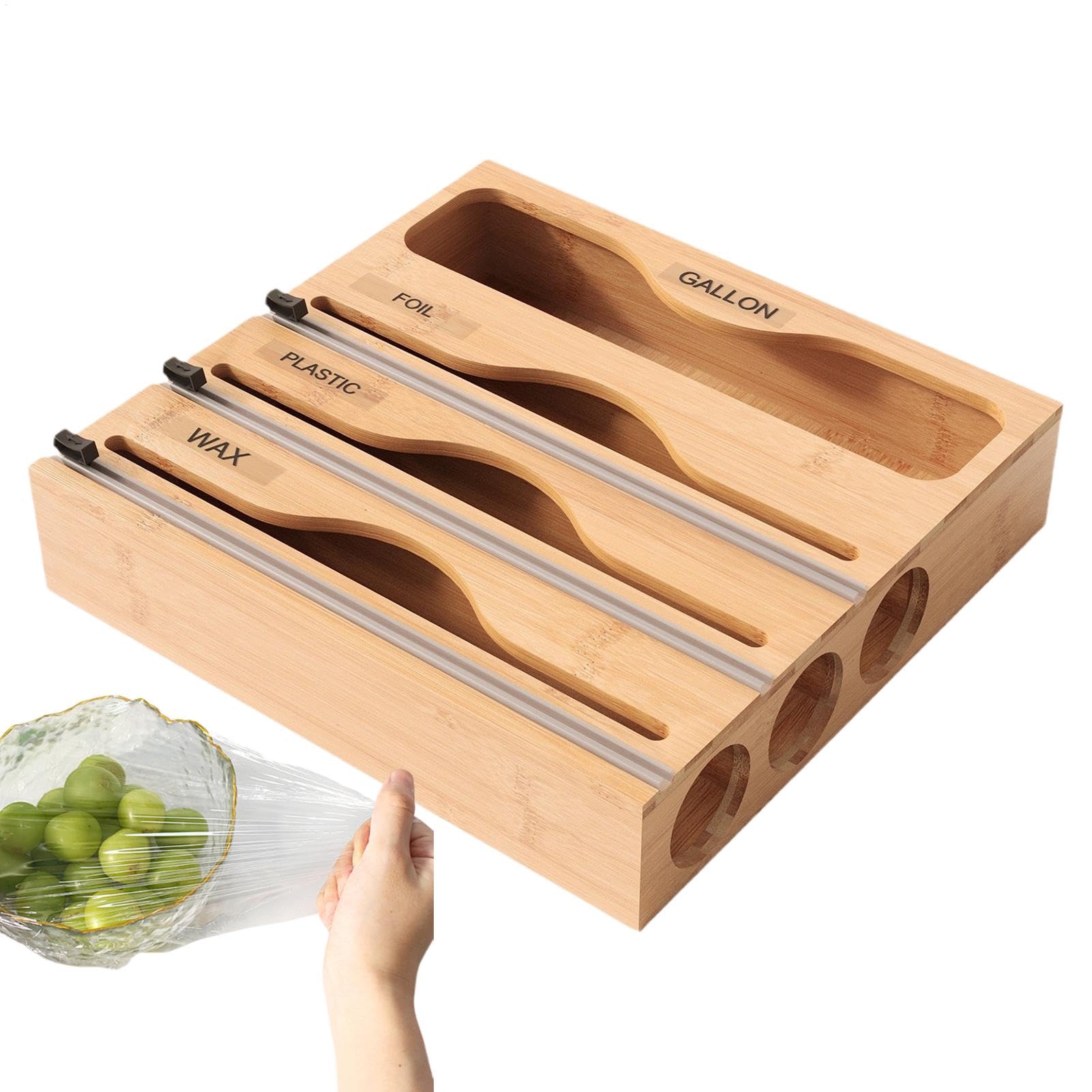 Generico Organizer Da Cucina Per Rotoli Di Pellicola E Carta Design Per | Legno Per Organizzazione Cucina, Ristorazione, Pellicola Trasparente, Alluminio E Carta Forno