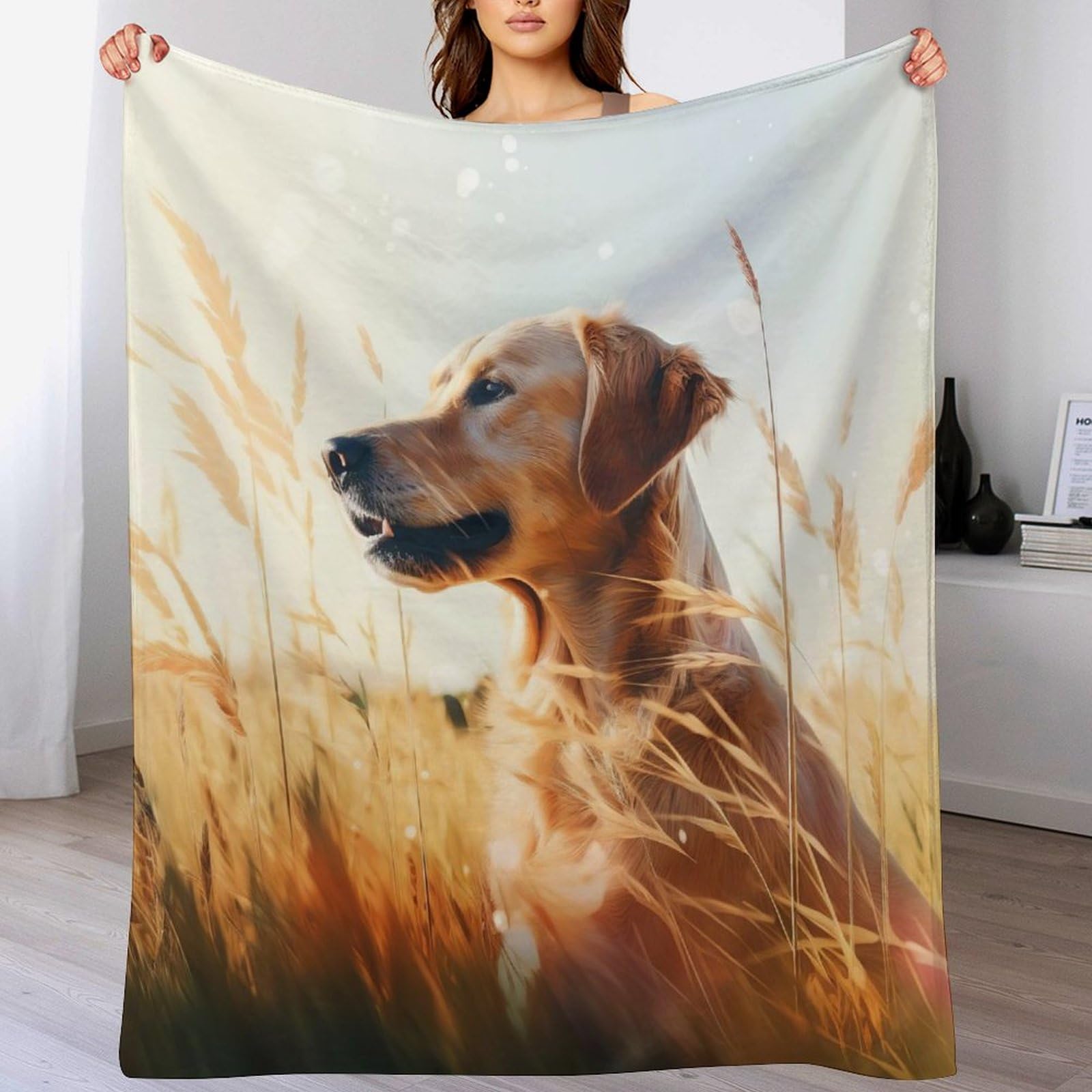 Couverture de salon en flannel Chien Mignon 130x150cm pour lit et canapé