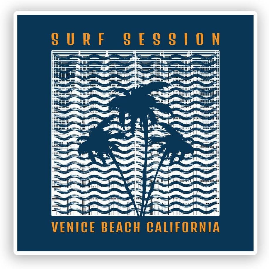 2 x 30cm/300mm California Venice Beach Surf Surfing Vinyl Stickers Travel Luggage #7600