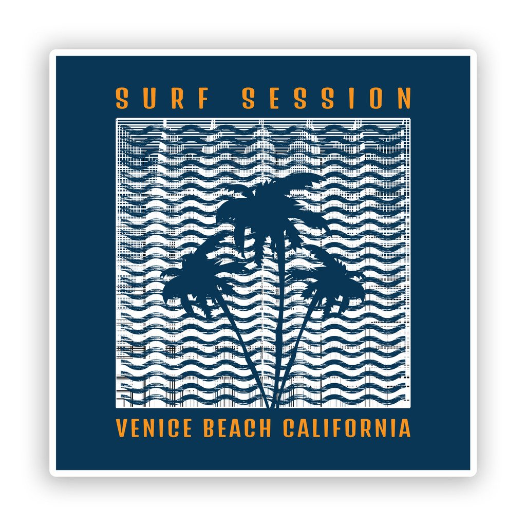 2 x 30cm/300mm California Venice Beach Surf Surf Adesivi vinilici bagagli di viaggio #7600