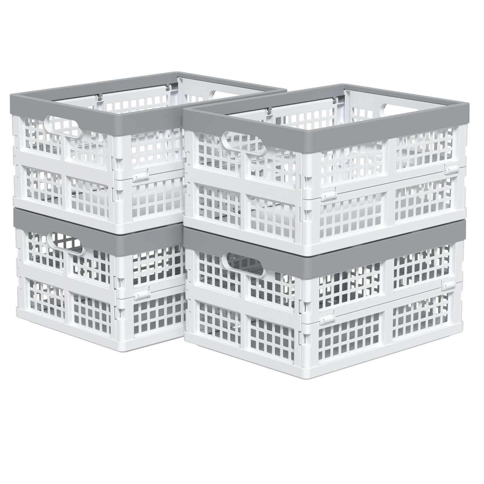 Bac de rangement pliable blanc 15L pour organiser le dressing et le salon