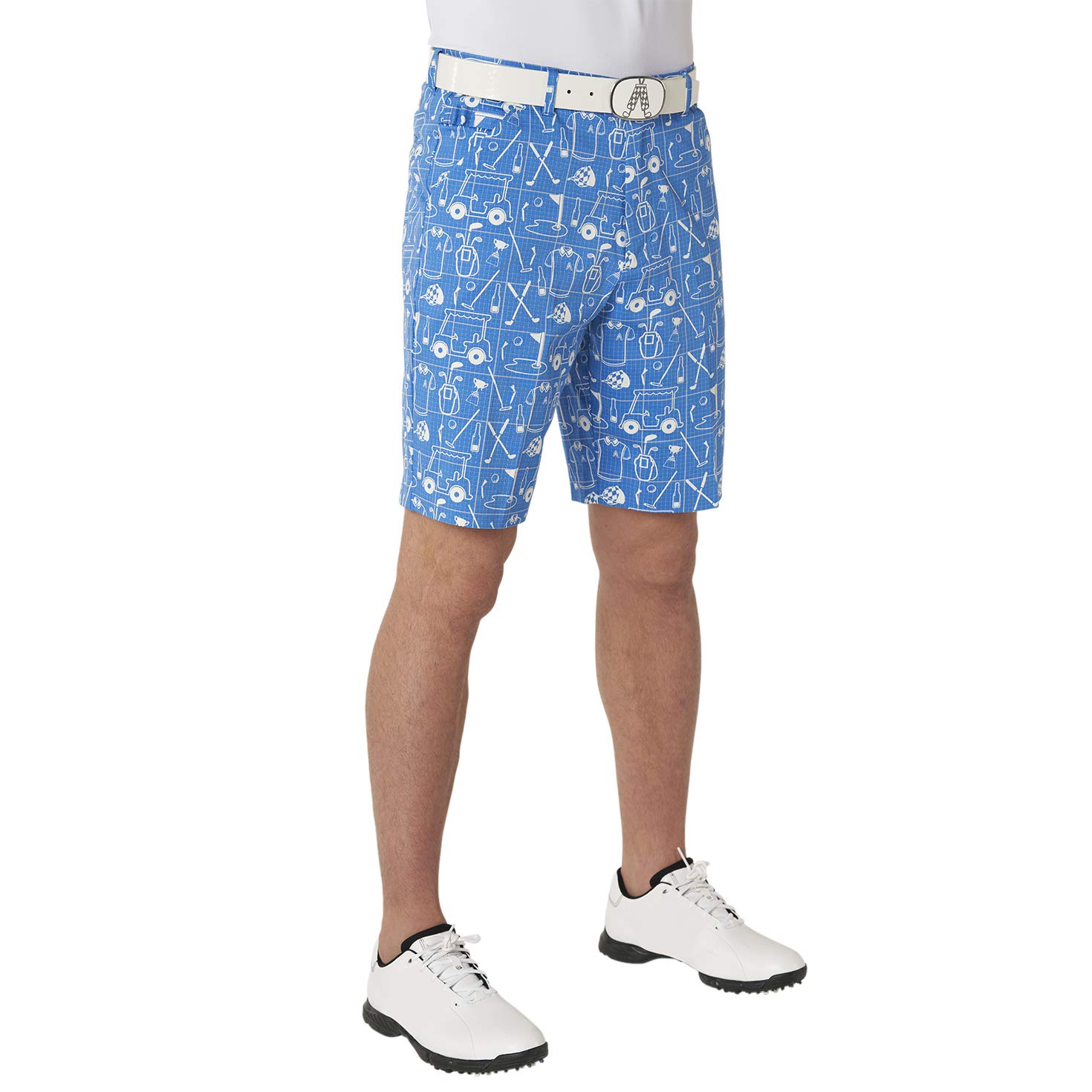 Royal & Awesome Men's Best Layed Plans Patterned Golf Shorts 44