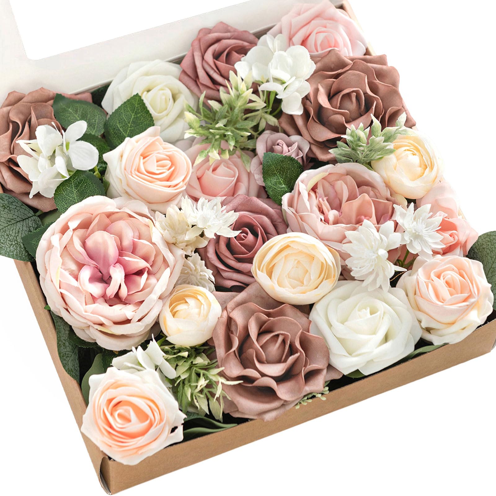 Amazon.com: Ling's moment Fake Flowers Box, Faux Artificial