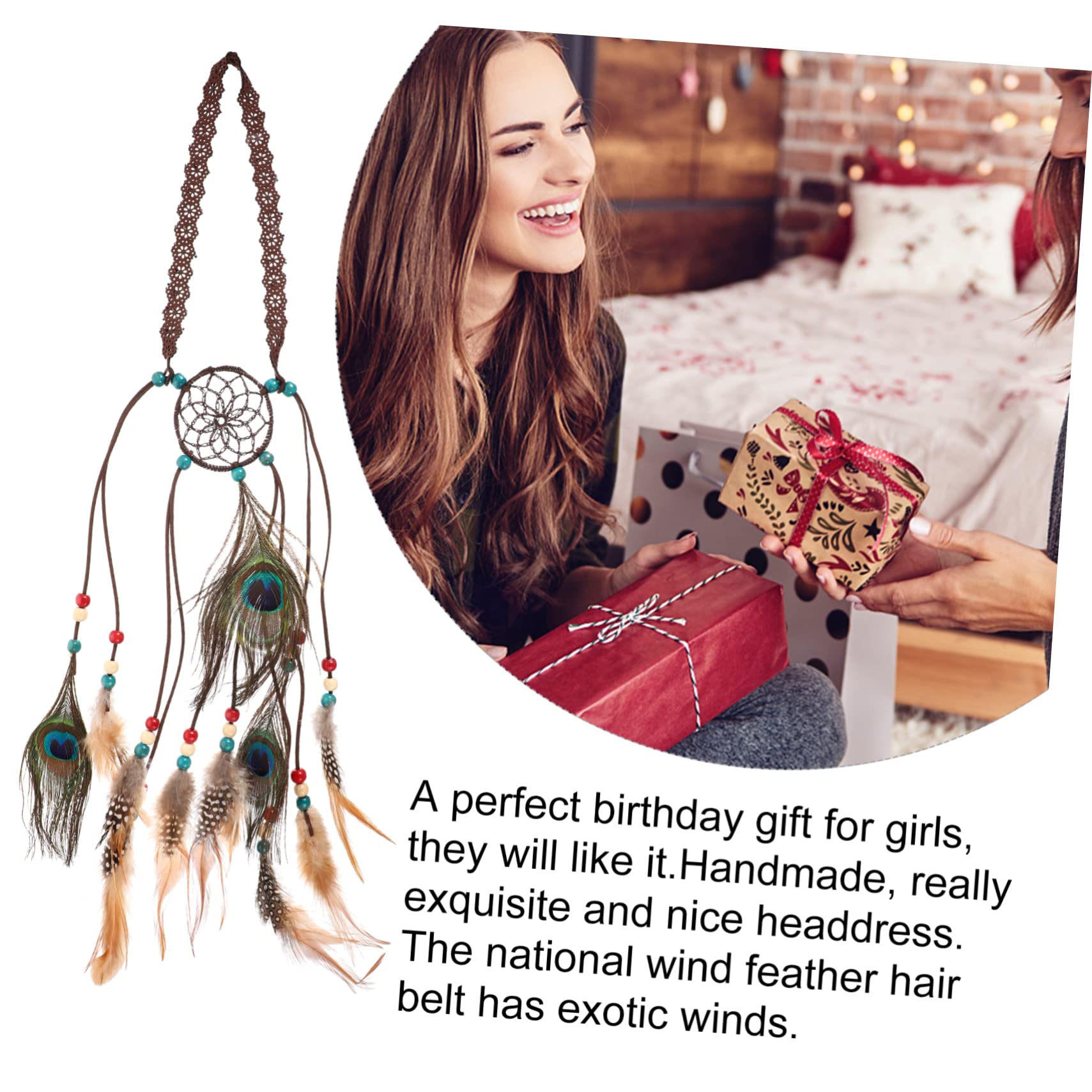 FRCOLOR 3 Diademas Elegantes Para Mujer Estilo Bohemio Estrechas Con Borlas Hechas A Mano Para Cumpleaños De Niñas.