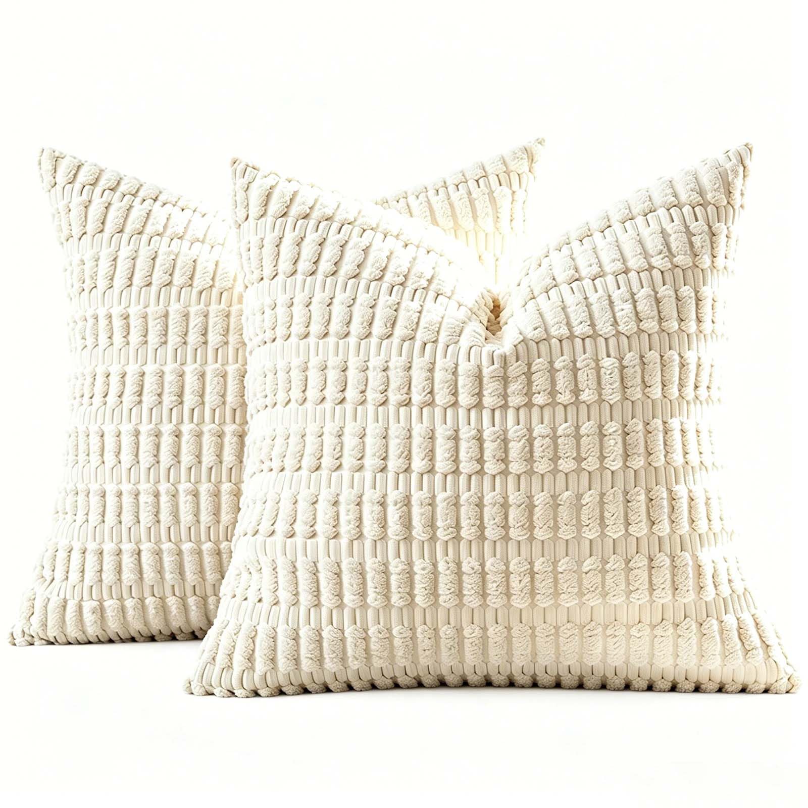 BCCIAPLN soft corduroy fabric Throw Pillow covers 2 pcs