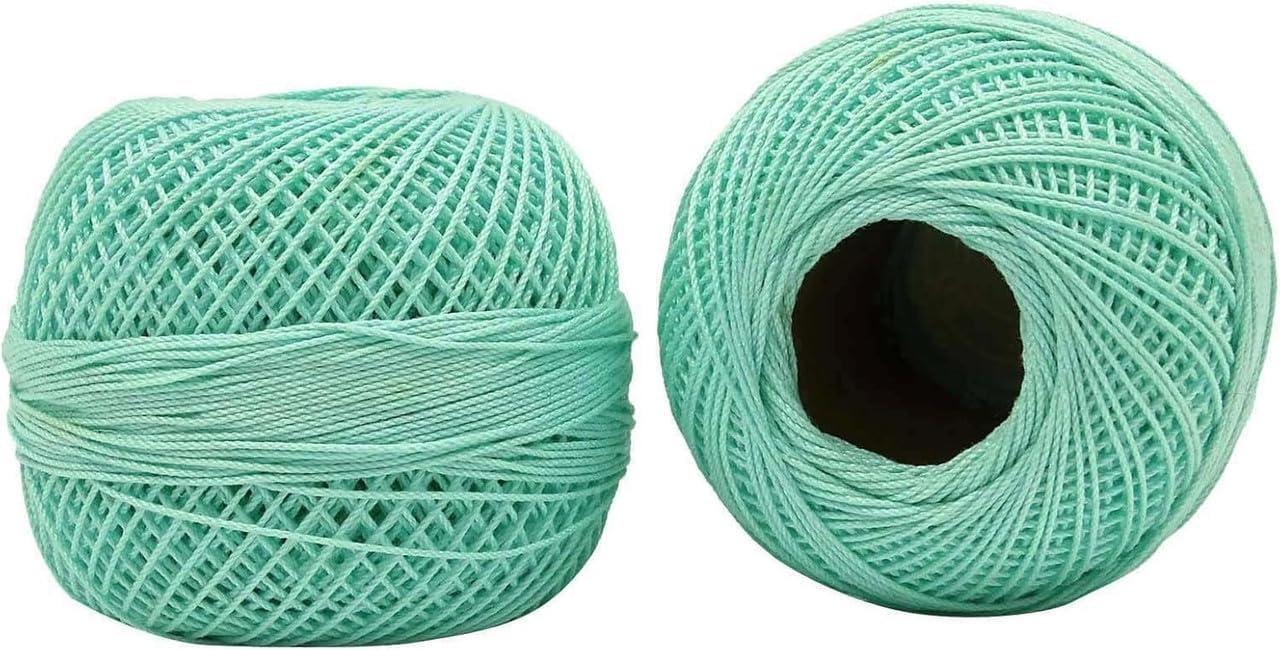 Crochet Thread Multi-Function Hand Embroidery Making Thread Crafts Cotton Sewing Machine 10 Pieces(Sea Green)