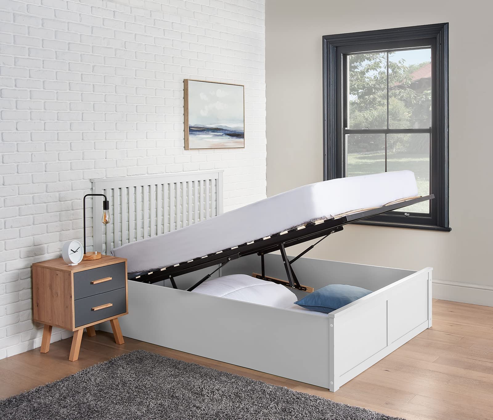 Buy Home Treats White King Size Wooden Ottoman Bed Frame King Size