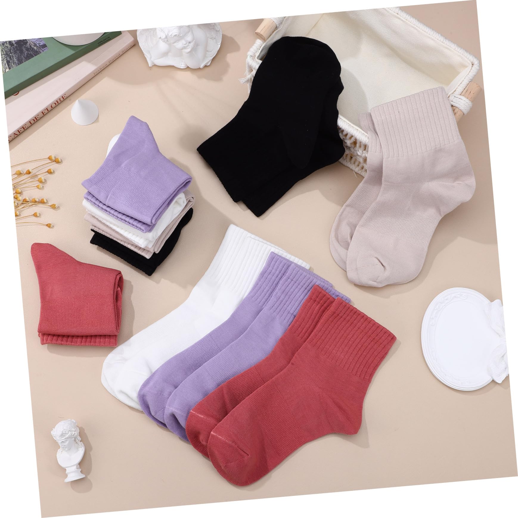 Gatuida 10pares Calcetines De Algodón Para Mujer Altos y Acolchados Para Deportes y Senderismo Confección