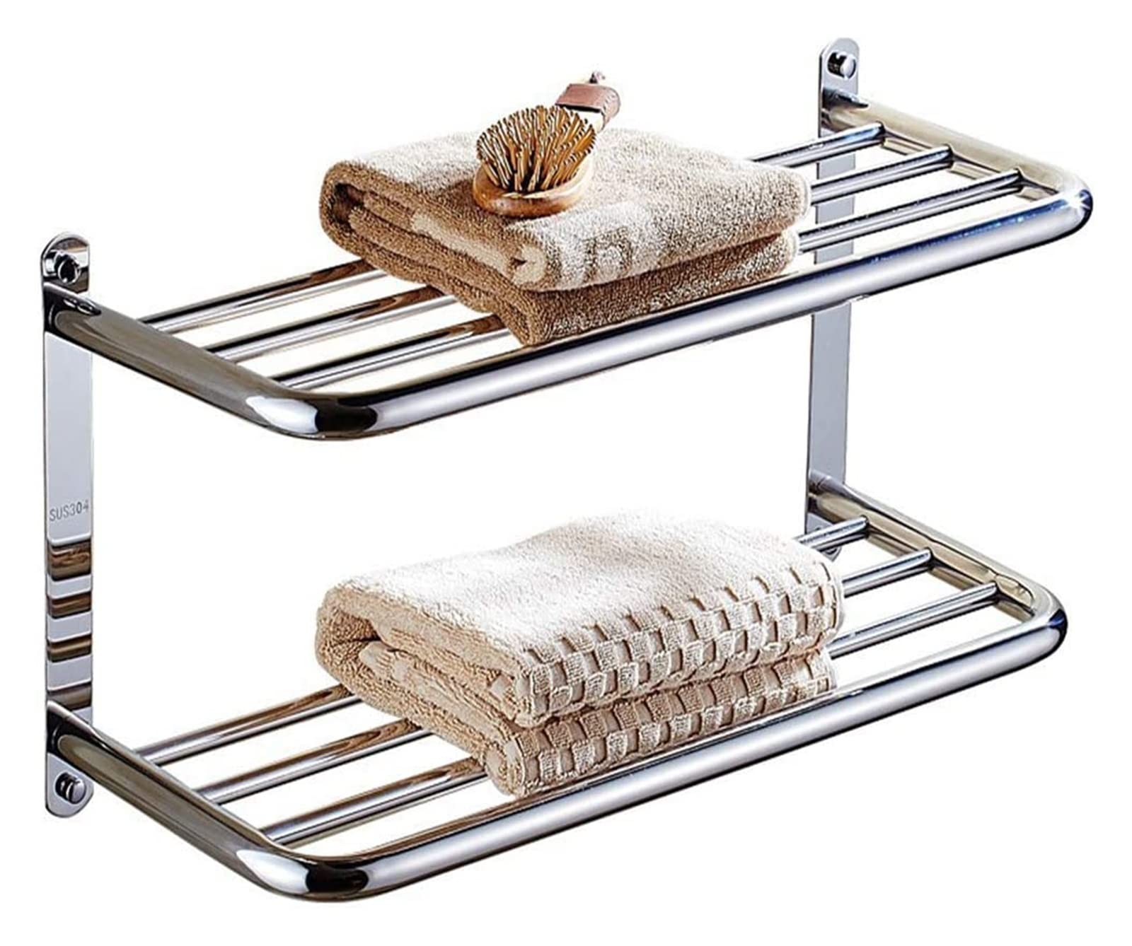 TYUHDUYUR Towel Rack Towel Rack Bath Towel Rack Double Towel Rack 57cm Towel Rack Wall Mounted Towel Bar Hotel Rail Shelf