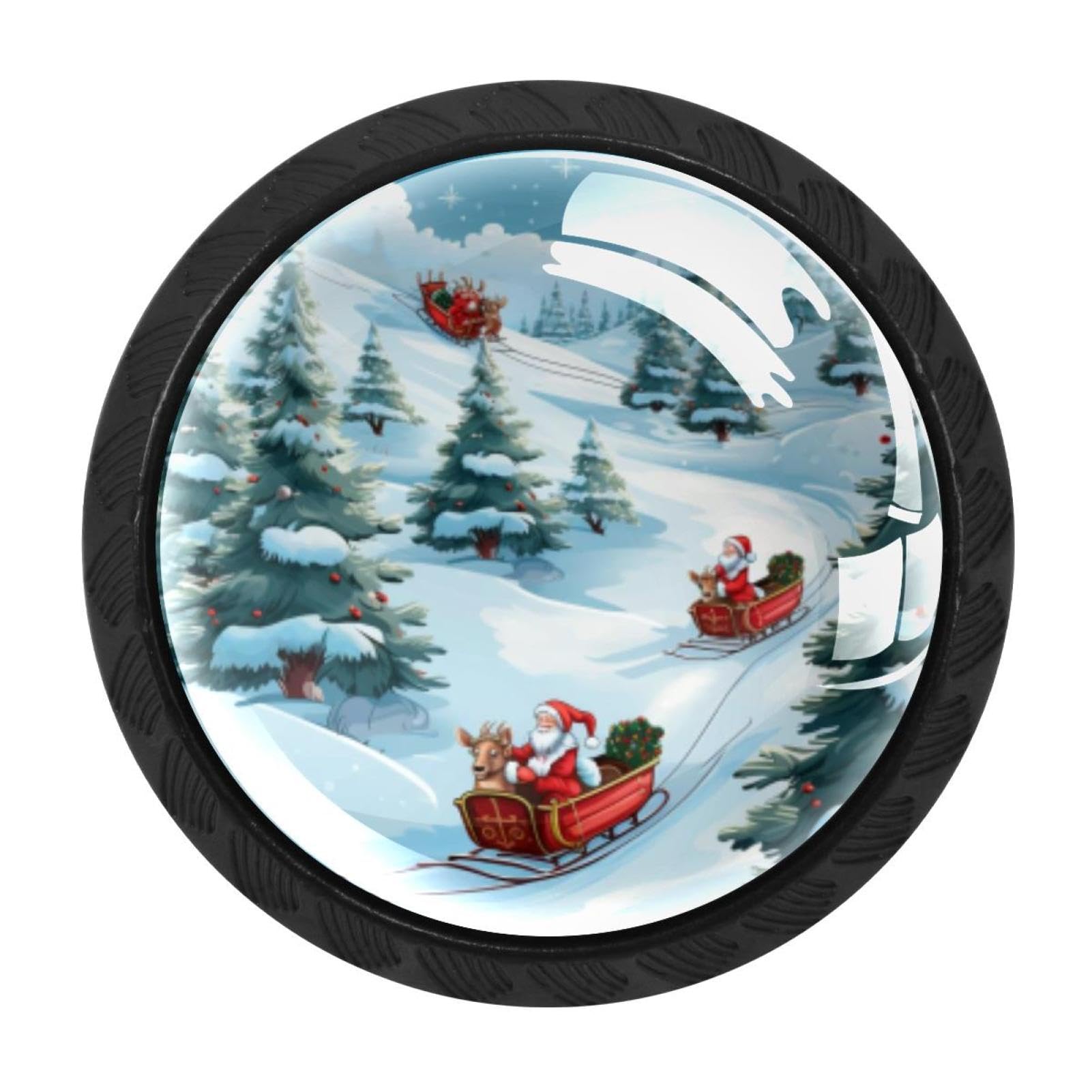 CHENZZZZ 4 Pack Christmas Sleigh Kitchen Cabinet Knobs Drawer Knobs Door Dresser Handles for Personalized Gifts Great for Any Occasion