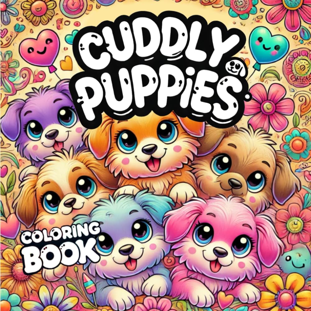 CUDDLY PUPPIES: The Perfect Coloring Book for Puppy Lovers!