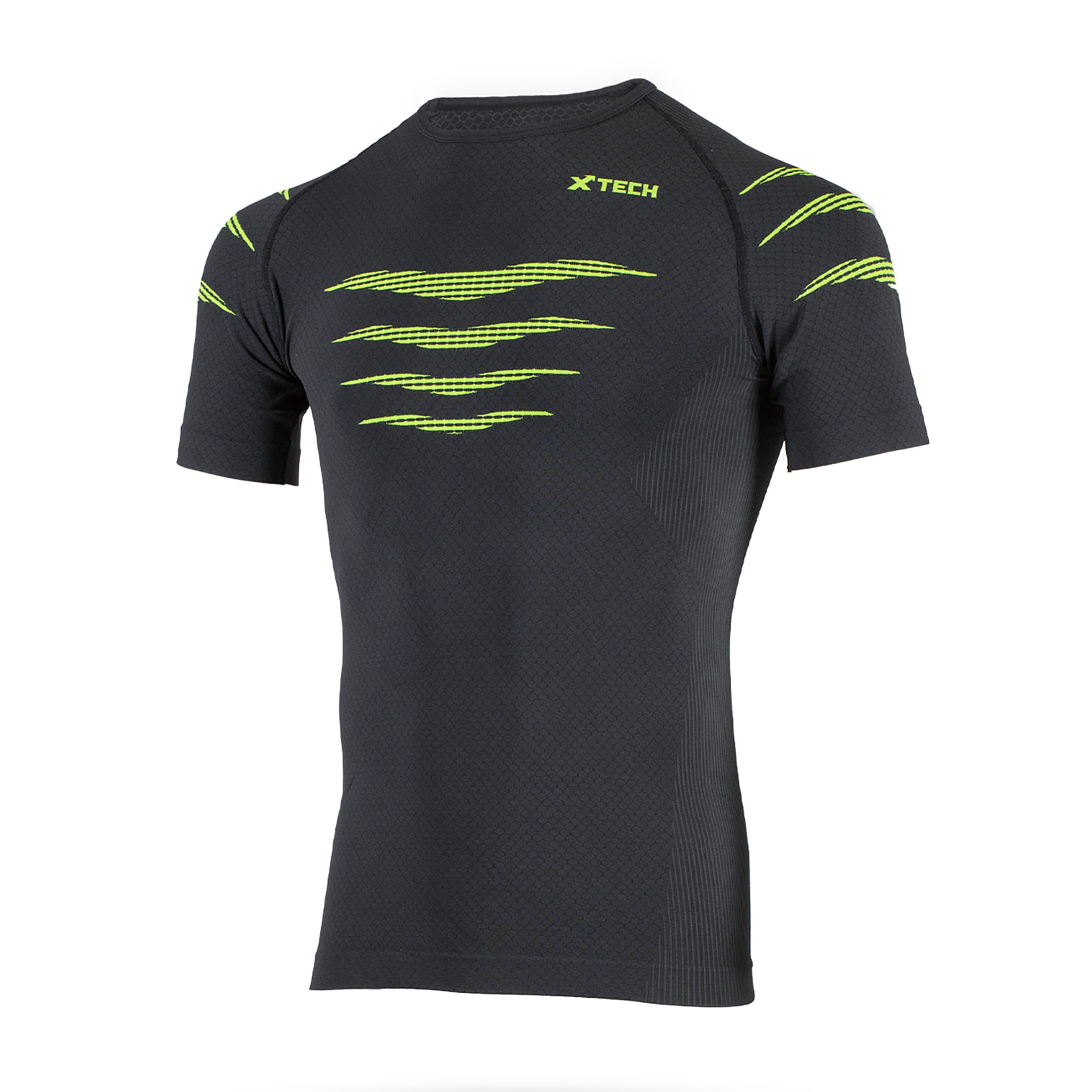 Camiseta Falcon de manga corta, camiseta técnica 4 estaciones, cuello redondo, ajustada y multideporte, termorreguladora, para verano e invierno