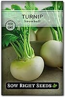 Sow Right Seeds Snowball Turnip Seeds - Non-GMO Heirloom Ivory White Roots, Cold Hardy Early Season for Home Vegetable Garden - 400+ Seeds