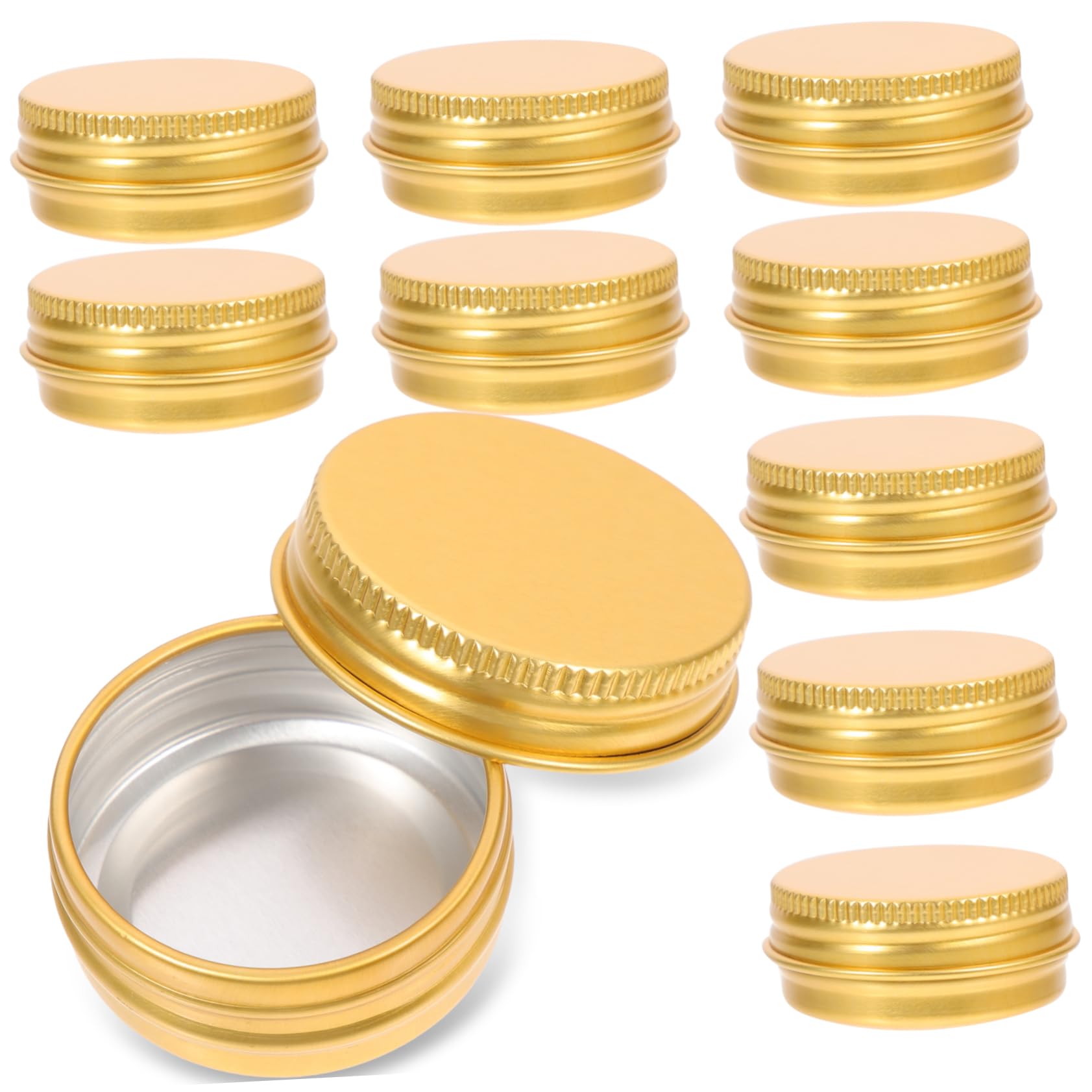 VINTORKY 24pcs Round Metal Tin Aluminum Containers for Jewelry DIY Bead Accessories Cookies Candy Coins