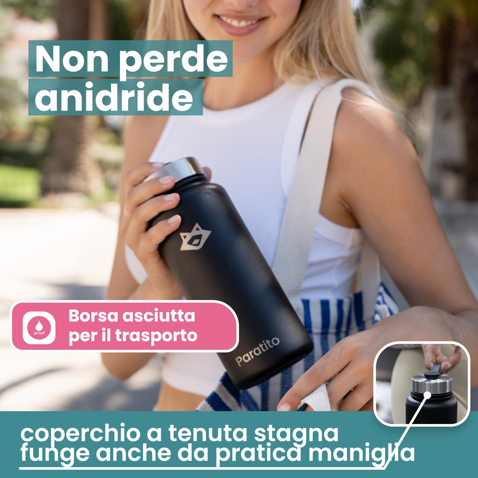 Bottiglia termica 1 litro in acciaio inox con colino per tè, ideale come termos caffè e teiera con infusore e Borraccia Termica per Tè da Viaggio - sfuse infusore tè - filtri per tisane