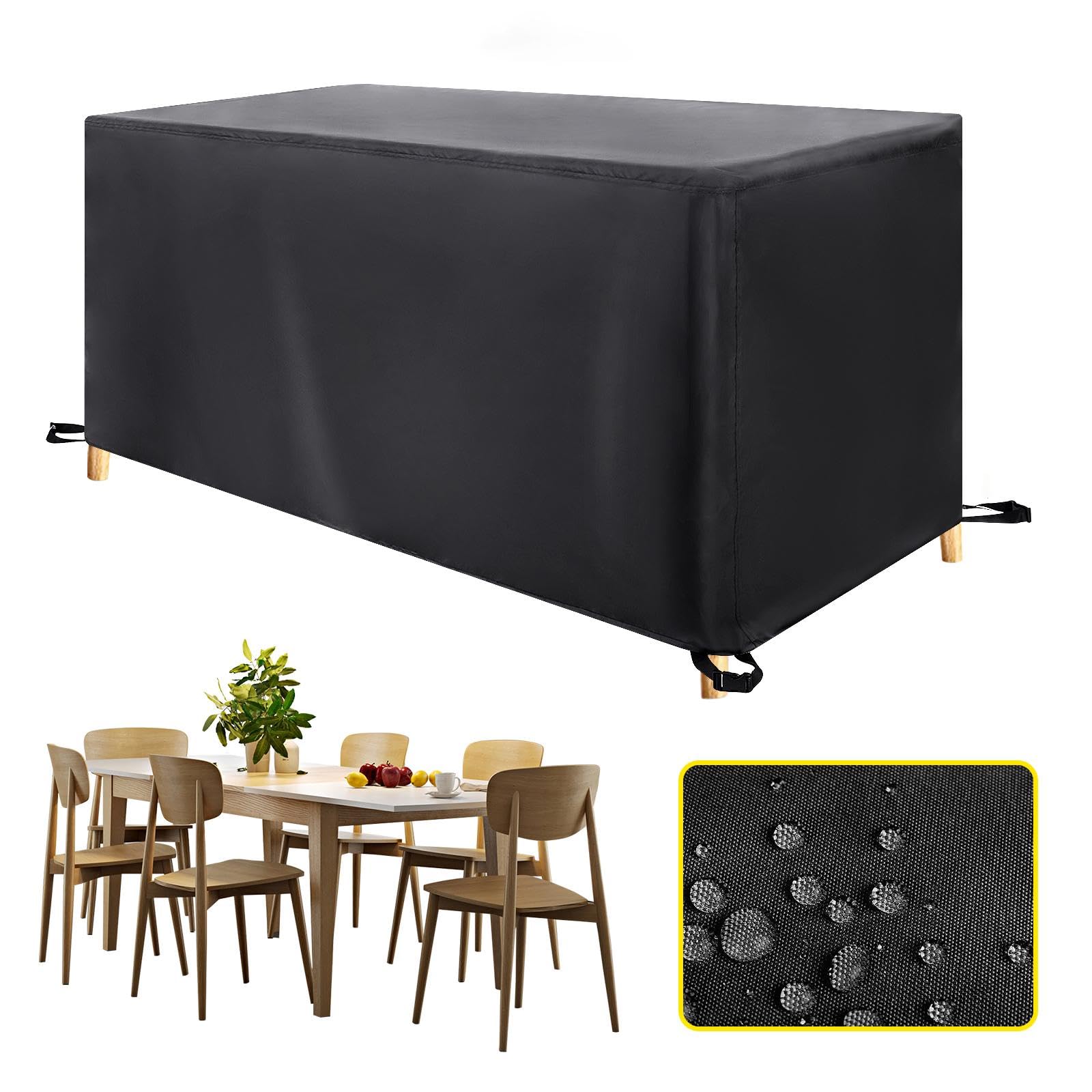 HYFBH Outdoor Garden Furniture Covers Waterproof 140x60x95cm/LxWxH Heavy Duty Oxford Fabric Garden Furniture Covers Patio Furniture Cover for outside Rectangular Table and Chair Rattan Furniture Set