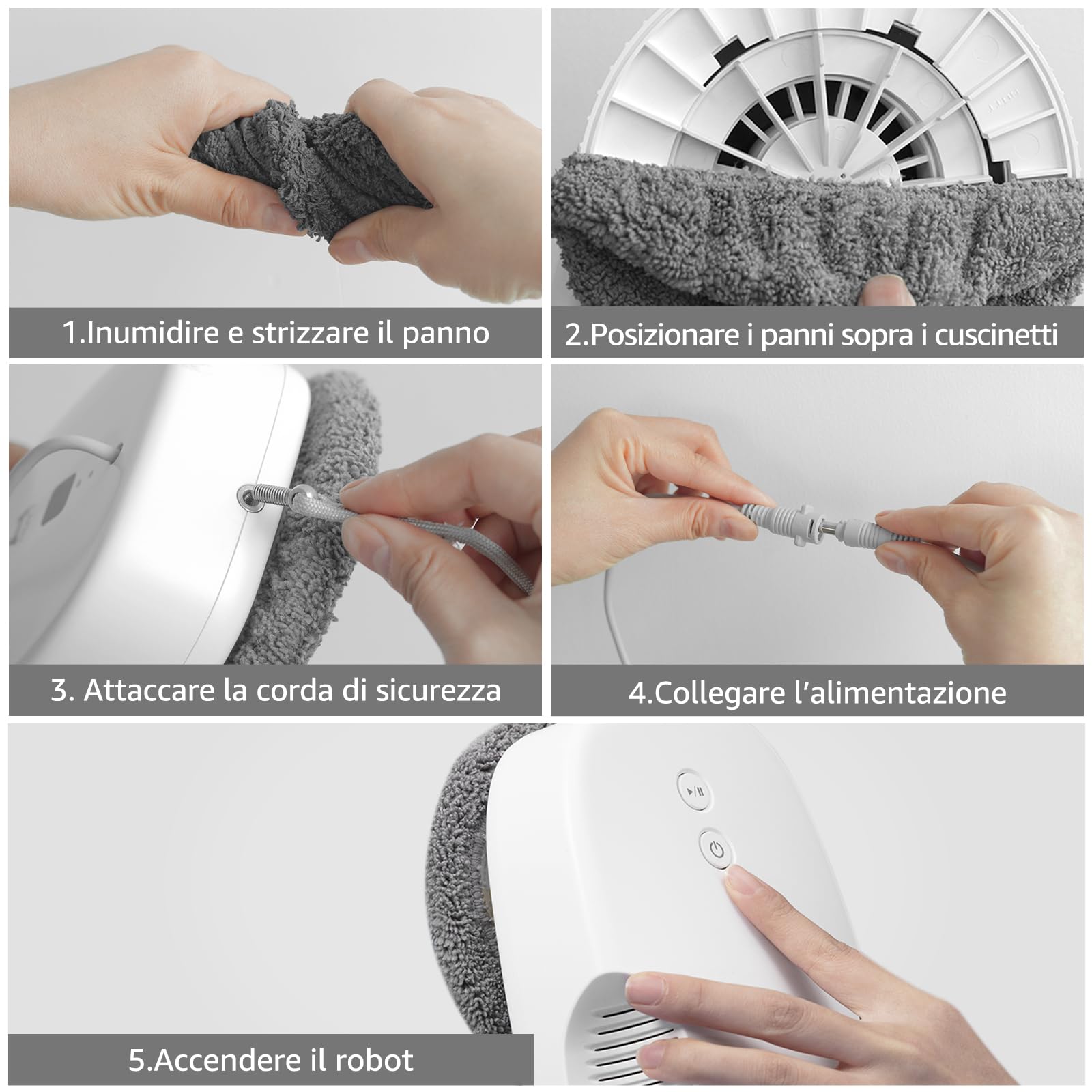 HUTT DDC55 Robot Lavavetri Finestre 3800Pa, Robot Lava Vetri Elettrico con Telecomando, per Grandi Finestre Interne/Esterne, Pareti in Marmo, Ceramica, con 12pcs Panno