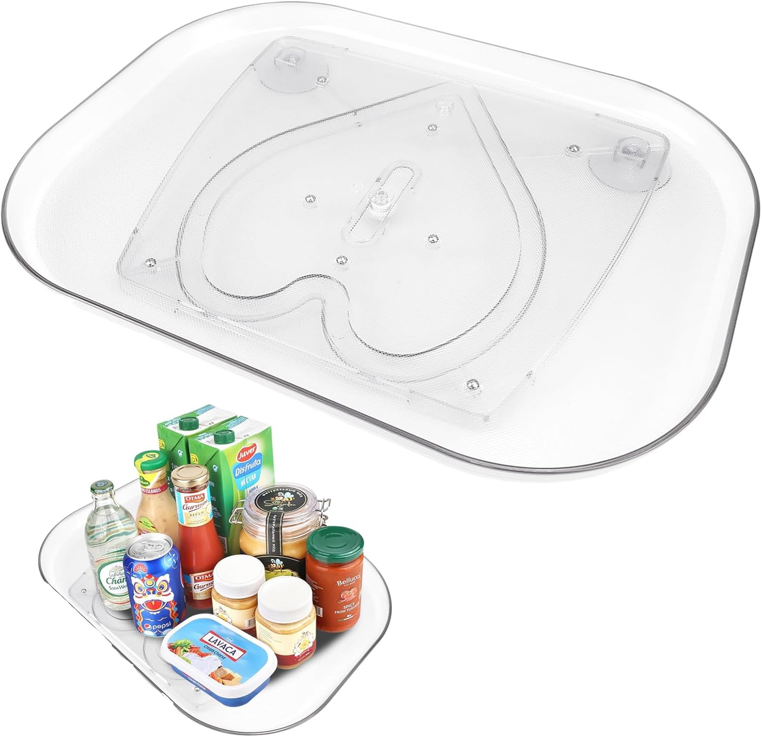 Square Lazy Susan for Refrigerator, 15.8''x 11.8'' 360