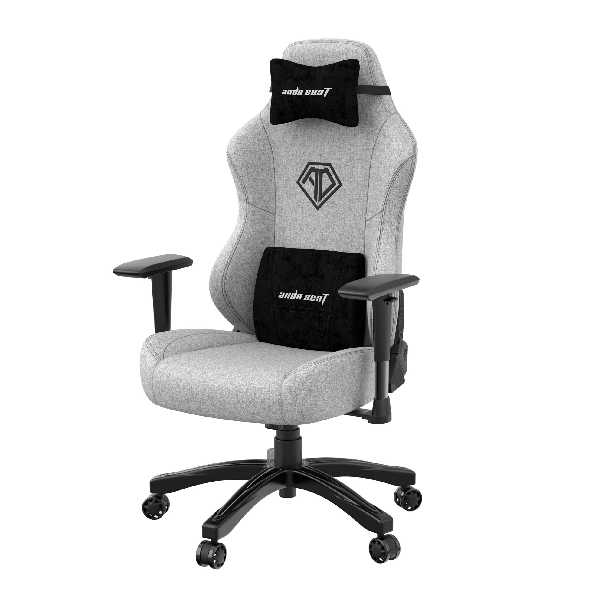 Anda Seat Phantom 3 Grande Chaise Gaming en Tissue Gris – Fauteuil Gaming Adulte, Accoudoirs Réglables 2D, Grande Coussins pour la Tête et Les Lombaires – Chaise Gaming Ergonomique pour La Bureau