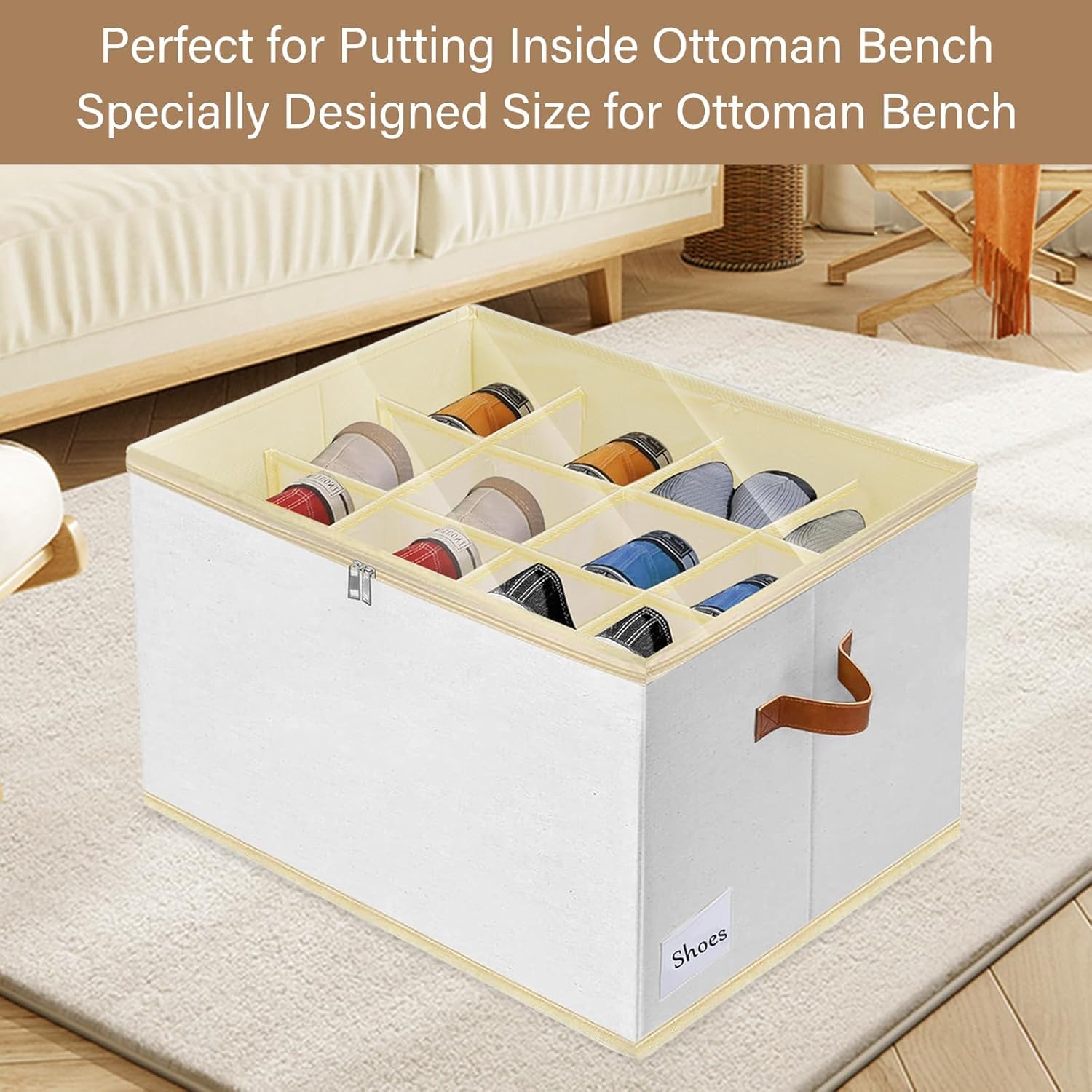 Scatole per Scarpe, Adatto per 12 Paia, Organizer Scarpe, Organizer per scarpe per armadio con coperchio trasparente e manici rinforzati per Camera da Letto, Ingresso, Armadio (2)