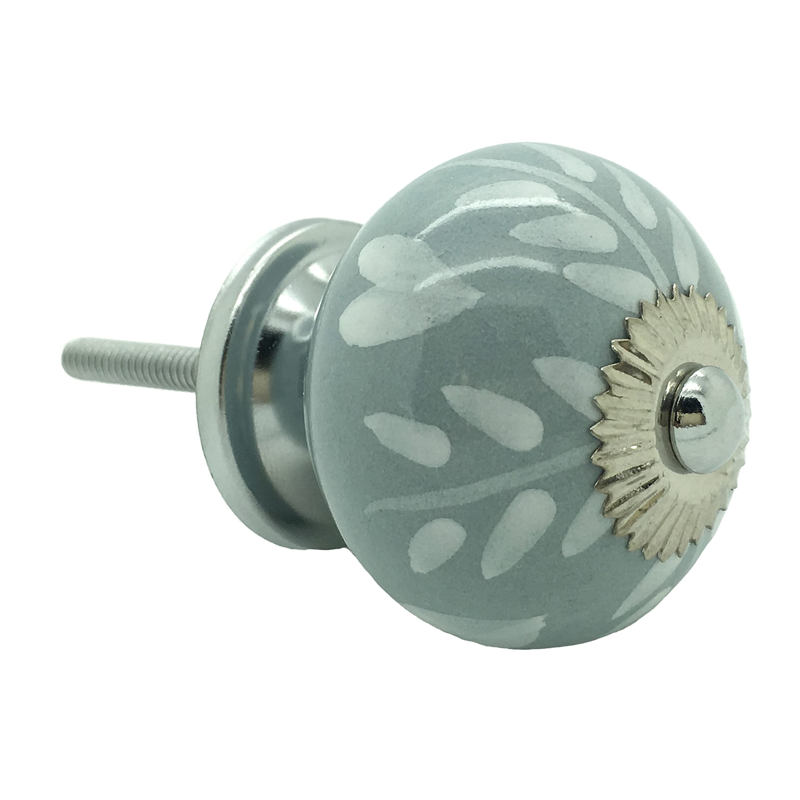 G Decor Grey Fusion Ceramic Door Knob Vintage Shabby Chic Cupboard Drawer Pull Handle (Fusion Ii)
