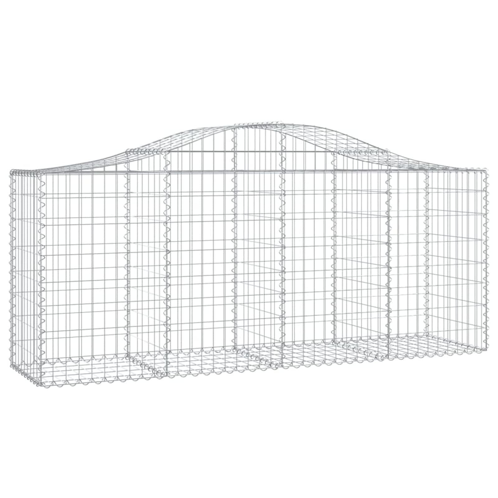 LAPOOH Gabionen mit Hochbogen 2 STK. 200x50x80/100 cm Verzinktes Eisen, Gabionen Zaun, Steinkorb Garten, Gabionenkörbe, Gabionen Gitter, Dekorative Zã¤UNE - 3145619