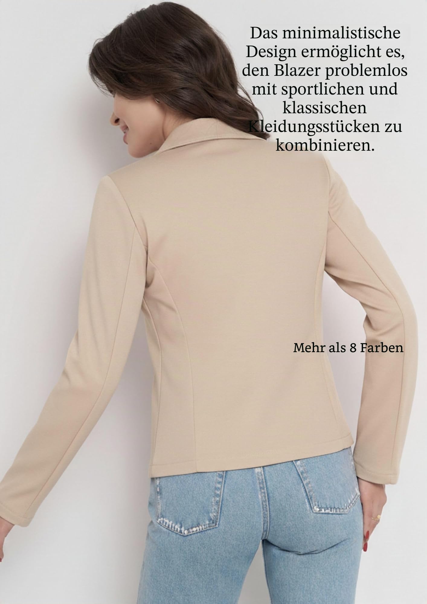 Blazer Damen Sportlich Elegant - Jackett für Hosenanzug Business Outfit Curvy, Strickjacke Kurz Ungefüttert, Sweatblazer Italienische Mode