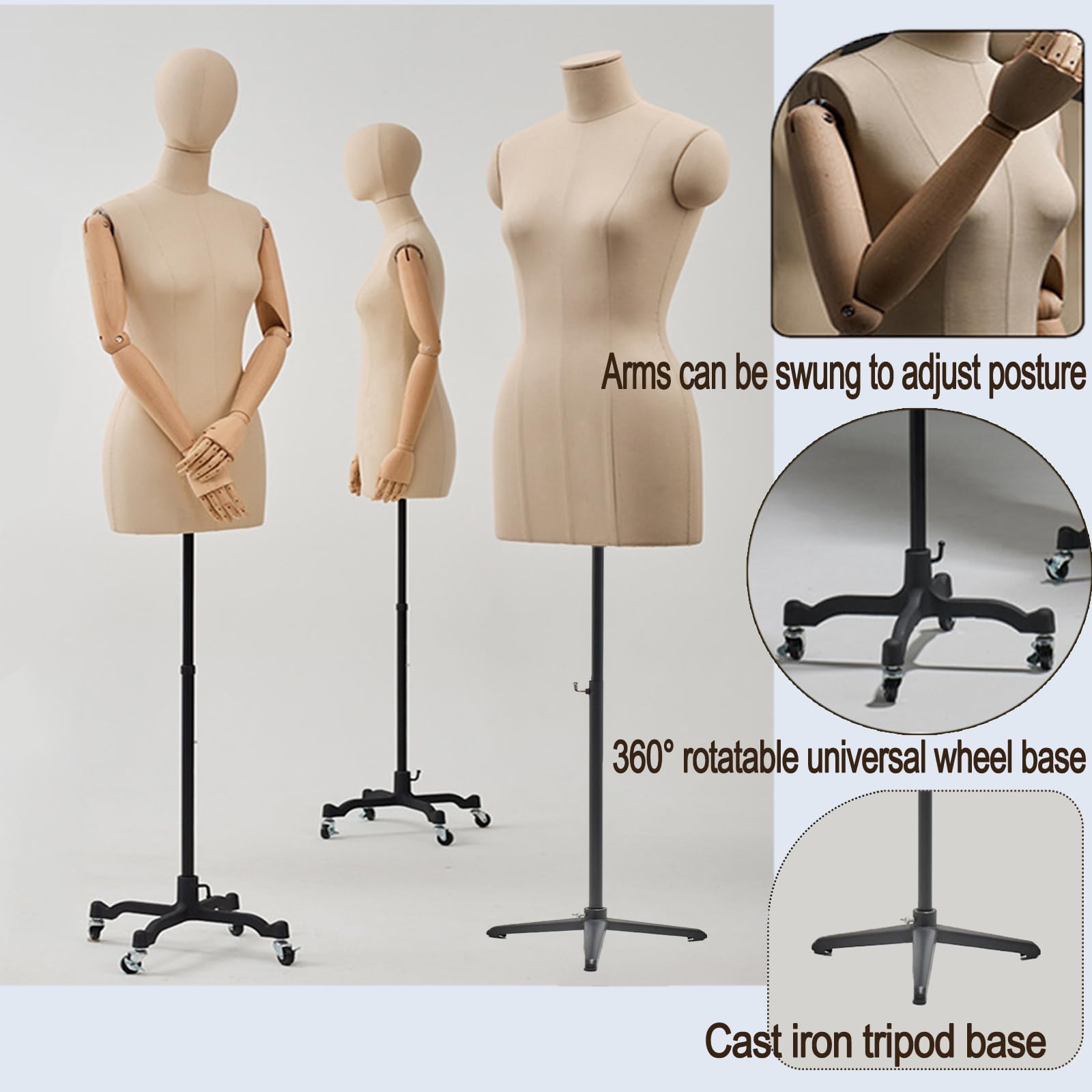 Amazon.co.jp: 高さ調整可能 マネキン トルソー トルソー 洋裁用