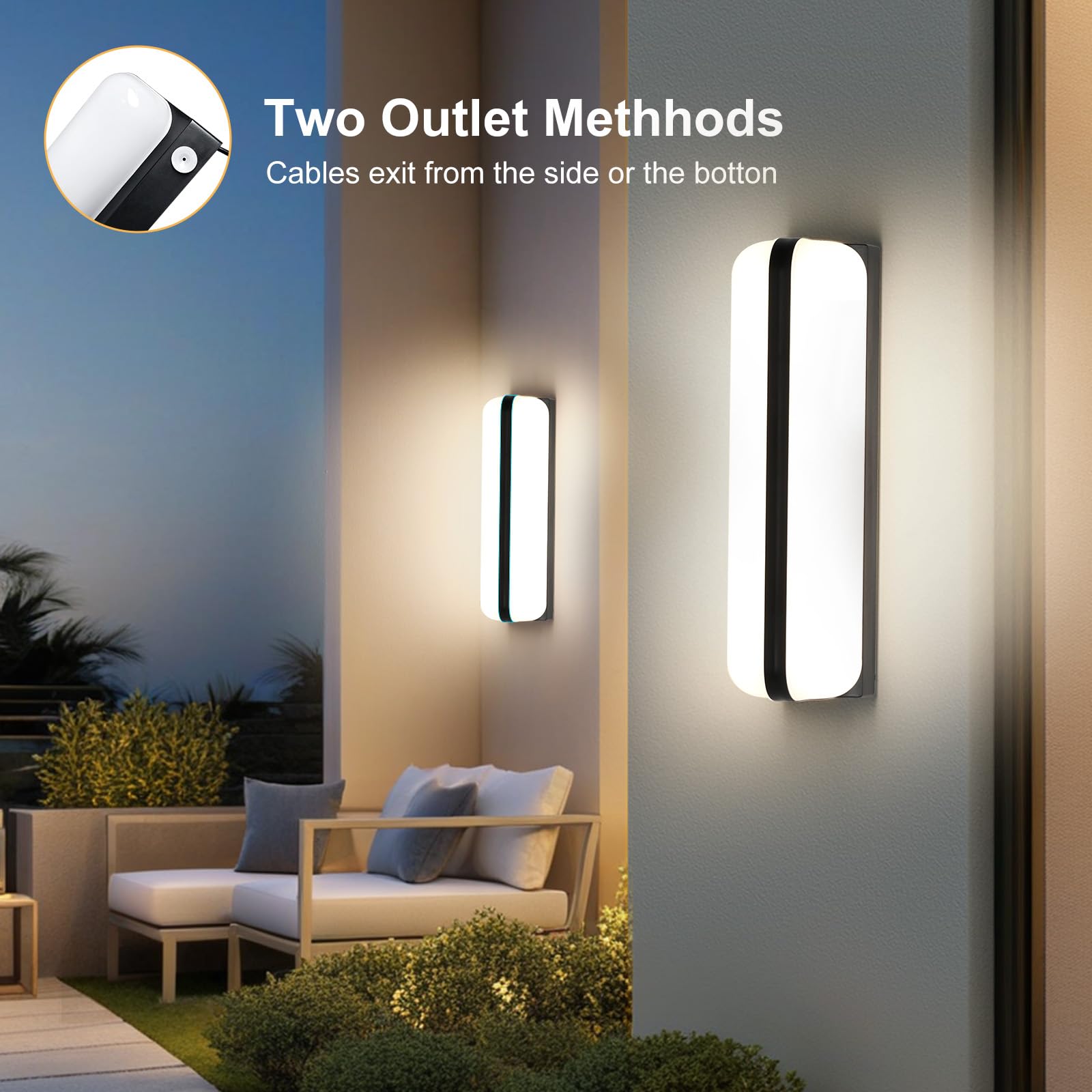 VivaLet Applique da Esterno/Interno 20W 2000LM, Illuminazione Up & Down Lampada da Parete a Parete, 4000K IP65 Luce da Esterno per Ambienti Umidi, Balcone, Bagno, Corridoio, Cantina, Giardino, WC