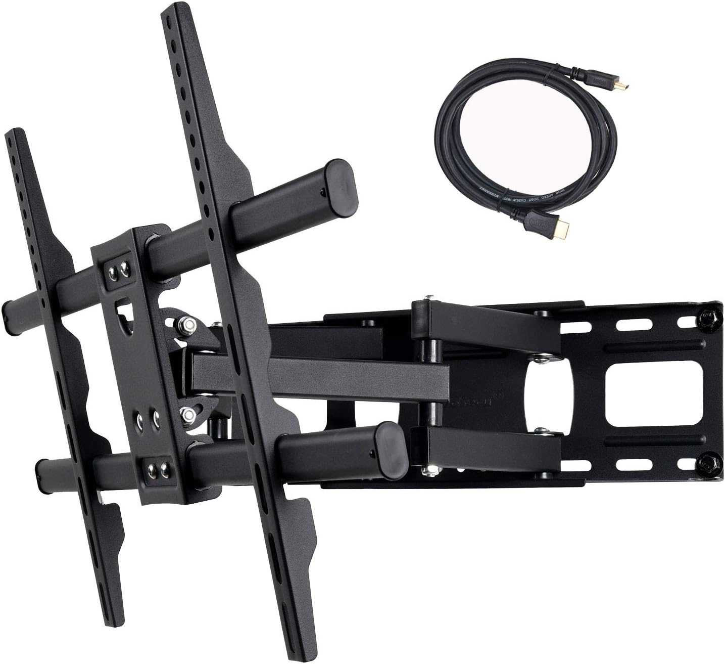 MW380B5 Full Motion Articulating TV Wall Mount Bracket for Most 37"-70" LED LCD Plasma HDTV Up to 125 lbs with VESA 684x400 600x400 400x400 150x100mm, Dual Arm Pulls Out Up to 14" AW9