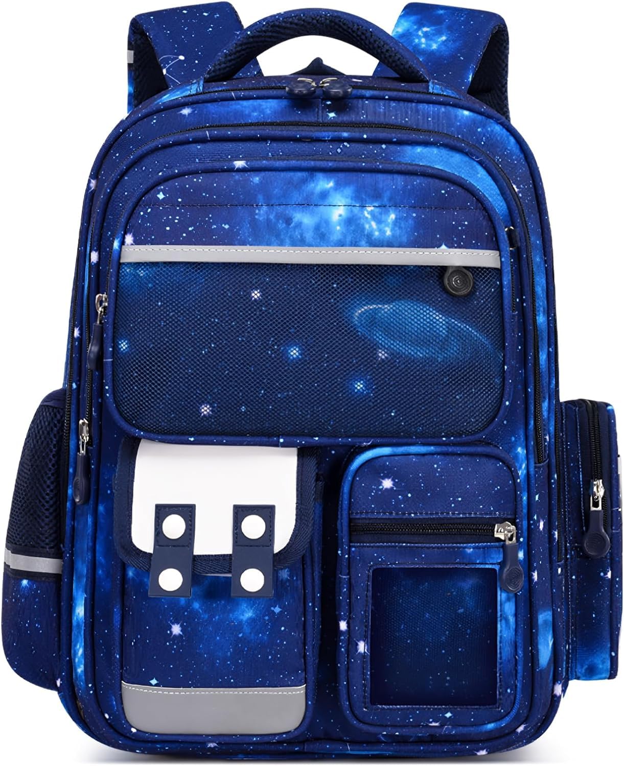 Amythe Zaino Scuola Ergonomico Elementare Bambino, Zaini Bambino di 6-12 anni con Riflettente, Zainetto Ragazzo per la Scuola Impermeabile 25L, Blu Starlight