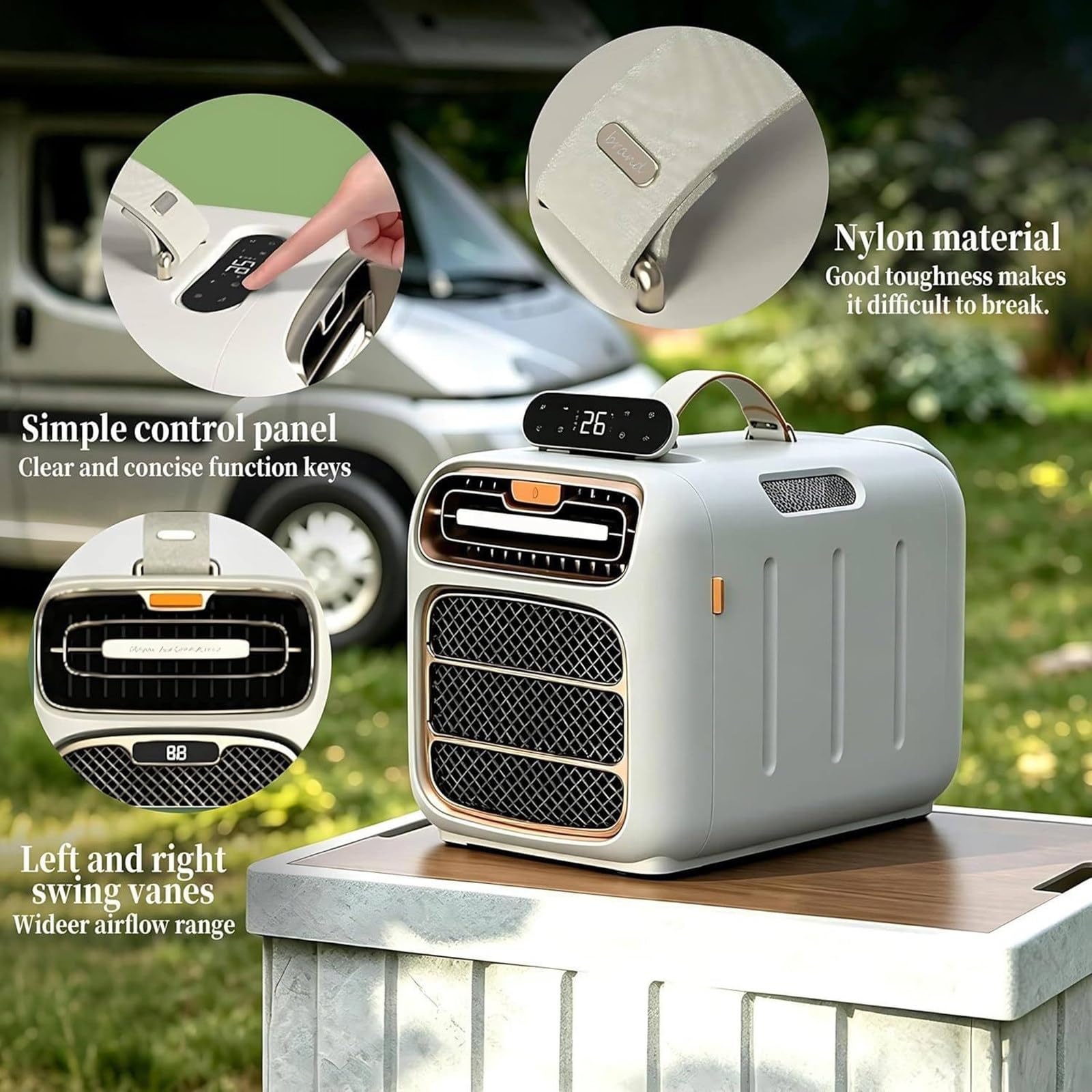 Condizionatore d'Aria Portatile, 5000 BTU, Ideale per Tenda, Campeggio, Van Life, Tenda, Esterni, 110V