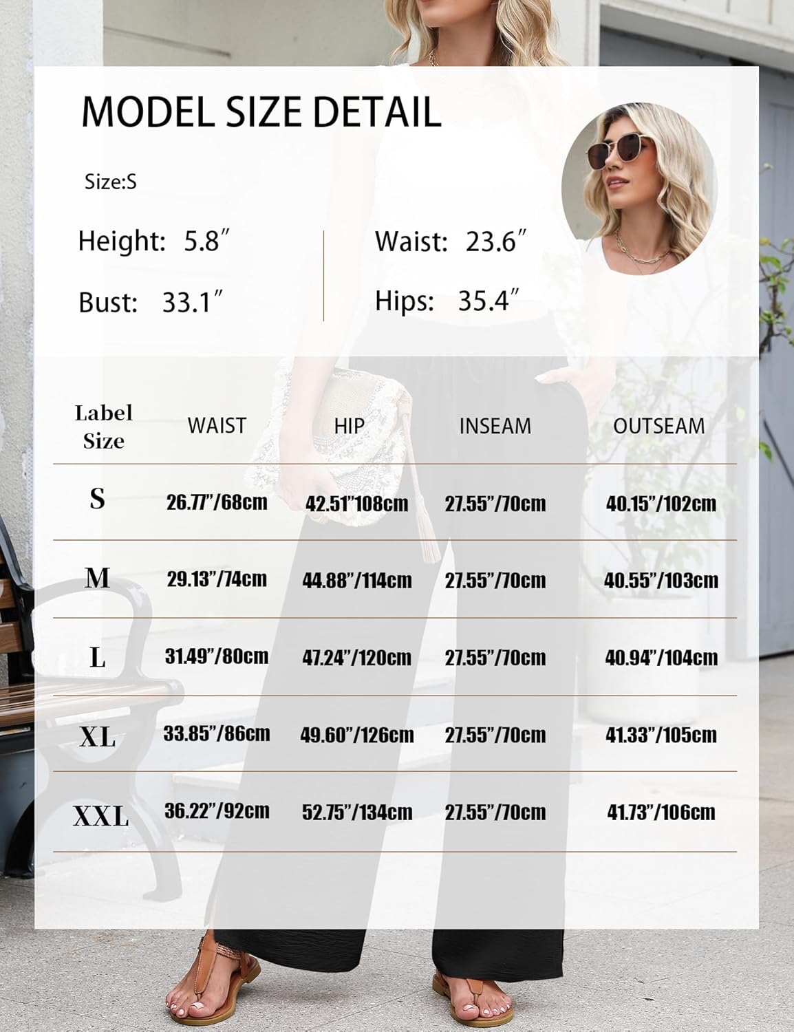 Rapbin Wide Leg Pants Woman Palazzo Pants High Waisted Drawstring Spring Summer Casual Flowy Trousers with Pockets - Image 6