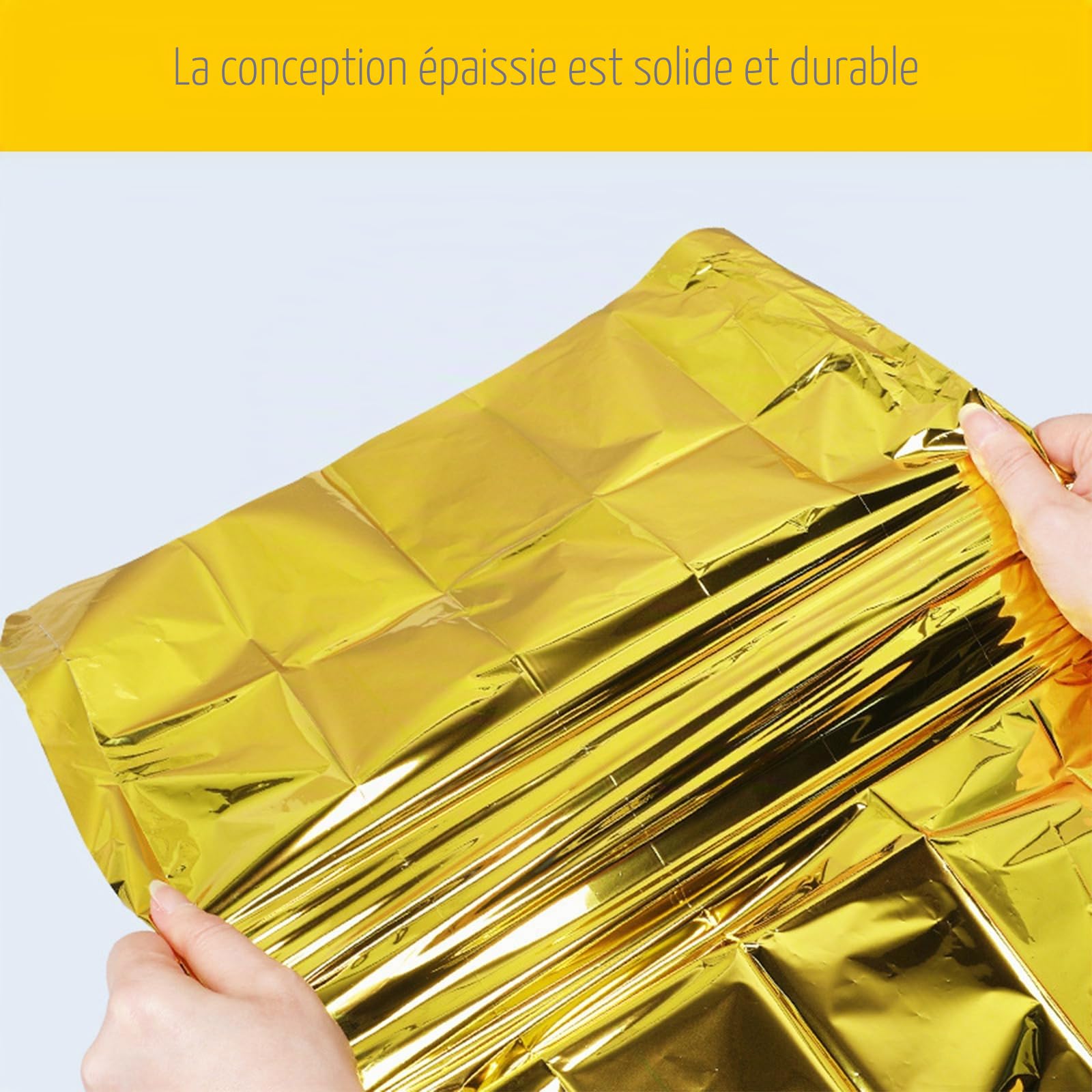 Begonia Lot de 15 couvertures de survie - Doré/argenté - 210 x 130 cm - Film thermique - Couverture de survie - Couverture de survie étanche pour l'extérieur, le camping et les situations d'urgence