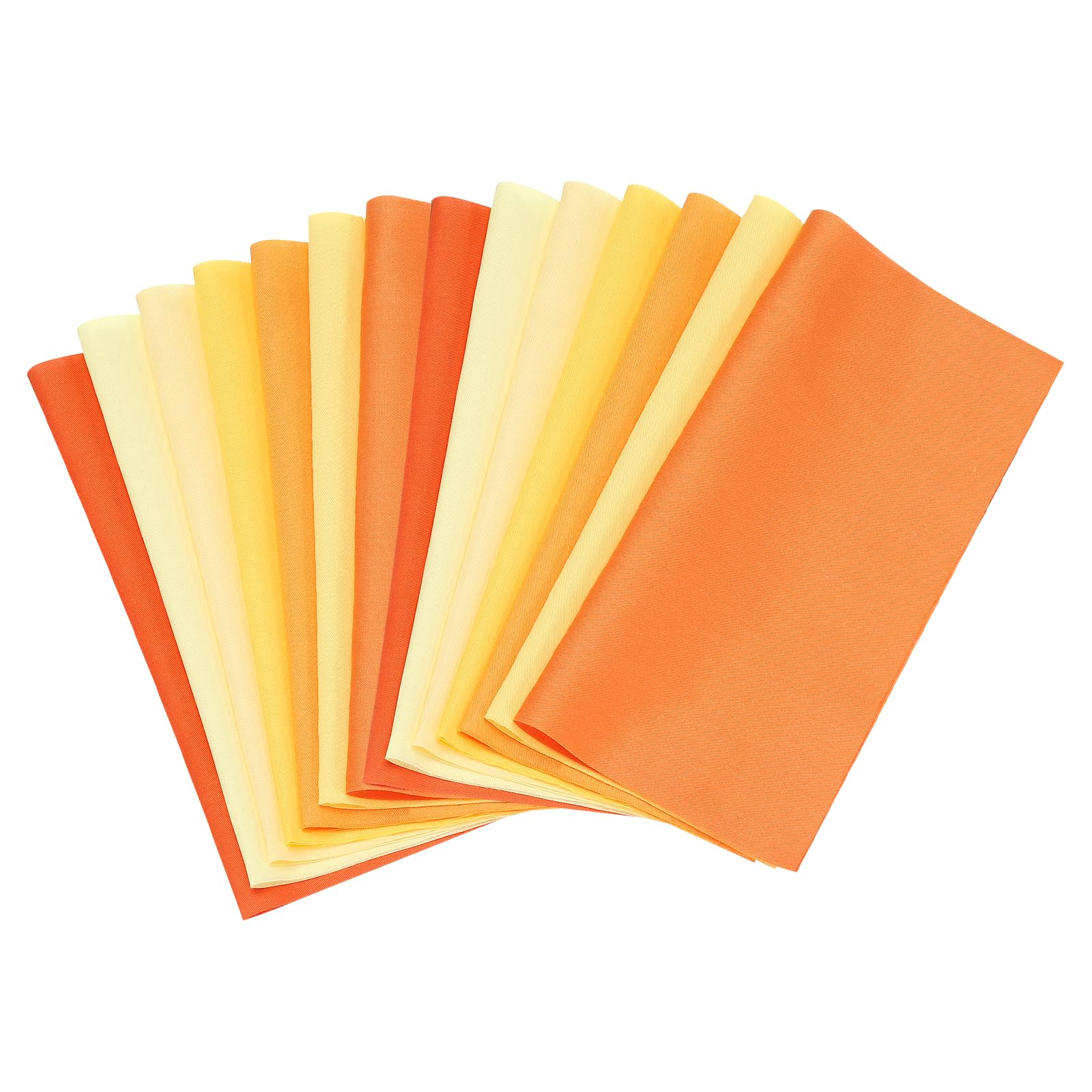 PATIKIL Cotton Fabric Bundles, 14 Pcs 20 x 20 Inch Fat Quarter Solid Color Precut Fabric Squares for Sewing Patchwork Quilting DIY Crafts, Orange