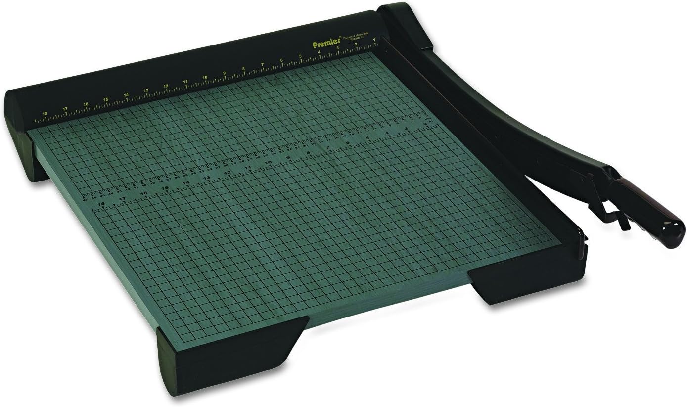 Martin Yale W18 Premier Heavy Duty Paper Trimmer, 18" Cutting Length, Base Size 19.875w X 22d X 4h, Cuts Up To 20 Sheets at Once Green