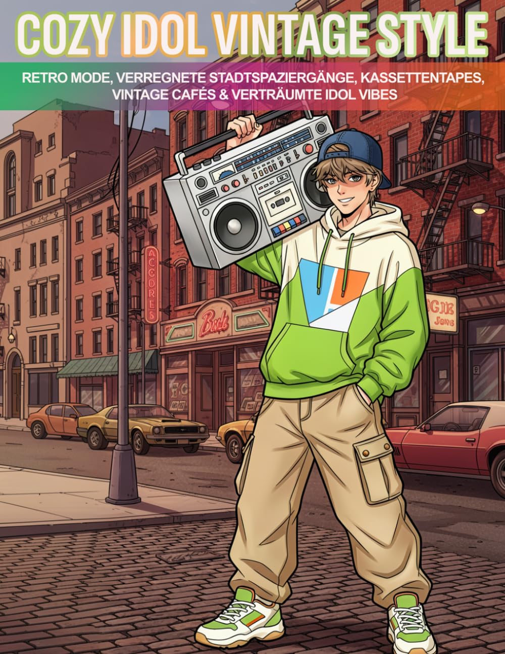 Cozy Idol Vintage Style: Retro Mode, verregnete Stadtspaziergänge, Kassettentapes, Vintage Cafés & verträumte Idol Vibes (Cozy Idol Malbücher)