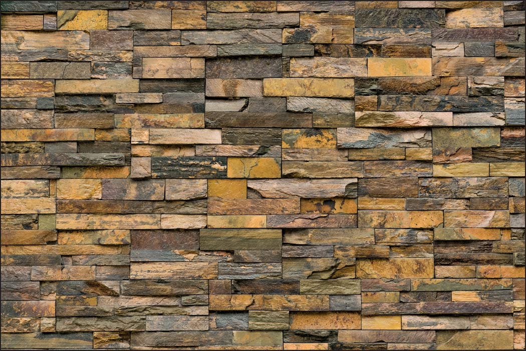 Muralo 505859485 - Papel Pintado fotográfico con Piedras Decorativas de imitación de Piedra, vellón, Multicolor, Hö. 300 x BR. 450 cm- 5 Bahnen