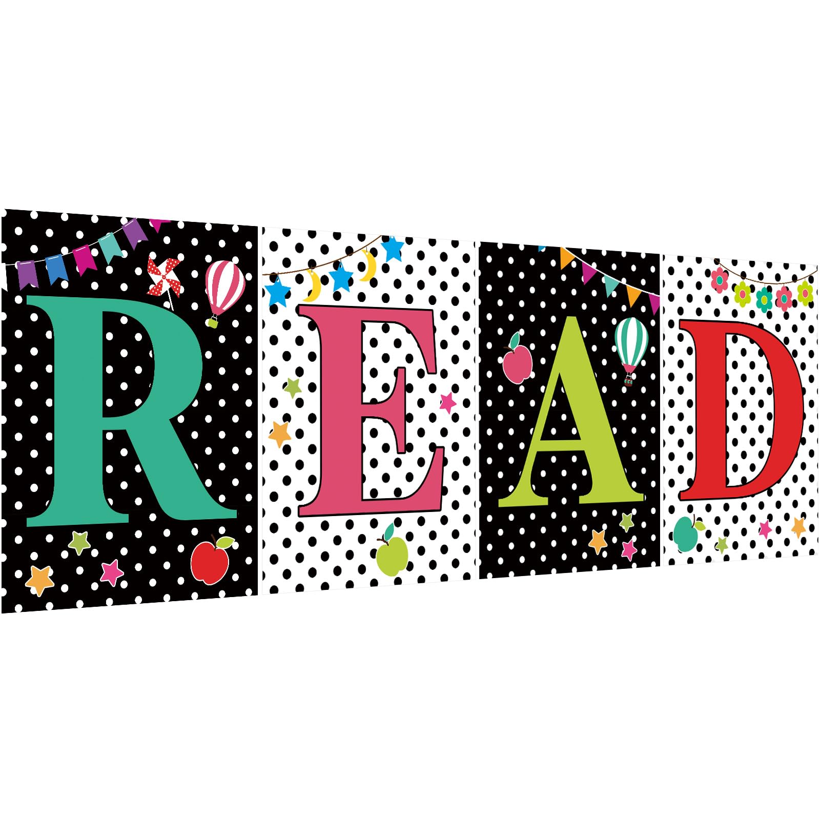 Qeeenar Reading Posters Read Sign Set School Library Decor Classroom Reading Corner Decoration Classroom Supplies Decor Bulletin Board for Daycare Kindergarten Preschool Elementary Middle School