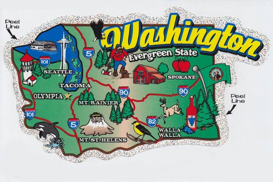 米国ワシントン州 地図 カッティングボード 米国ワシントン州 地図 カッティングボード
