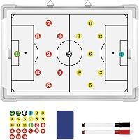 HIGHRAZON Soccer Coaches Clipboard - Large 17.32x12.4" Double-Sided Dry Erase Tactics Board with Magnets, Markers & Eraser